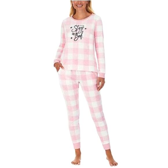 Jane and Bleecker - Silky Stretch Fleece “Stay In Bed” Pajama Set - New! - Picture 2 of 6